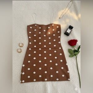 Brown Polka Dot Dress (knitting)